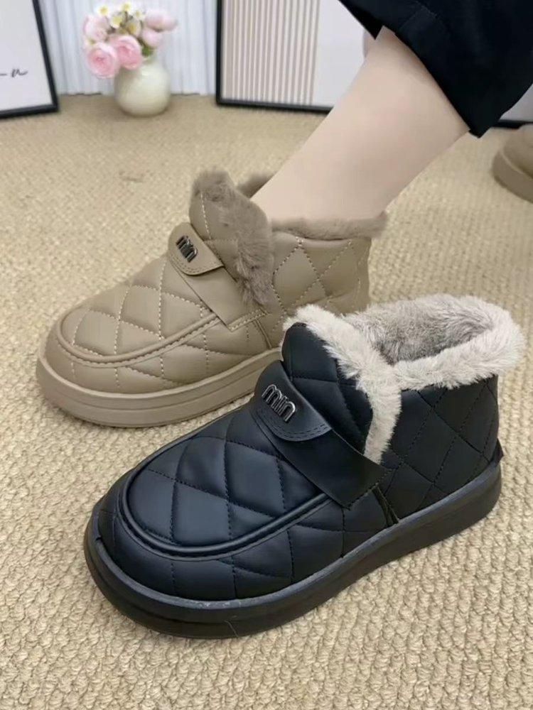 Snow Boots - New Style, Thickly Padded, Thick Cotton Shoes, Water-resistant, Thick-soled Short Boots