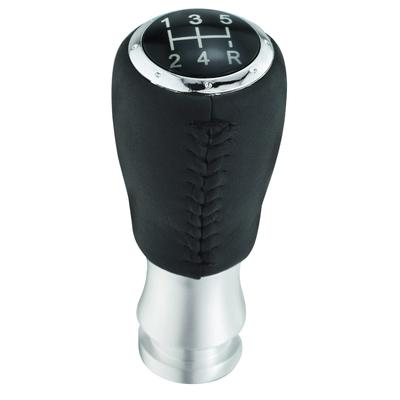 Lunsom 5-Gang Schaltknauf Mt Auto Schalthebel Leder Schaltknauf für Schaltgetriebe Auto (Schwarze Nähte)