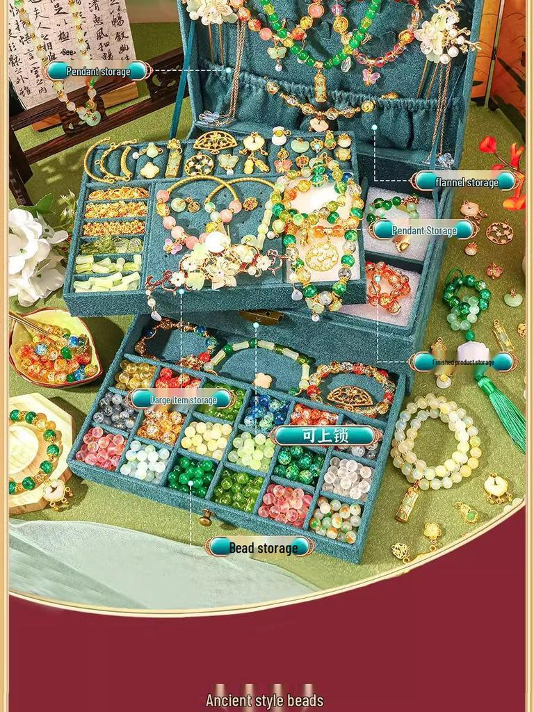 Children's Handcrafted Glass Bead Bracelet DIY Kit - Ancient Style Jewelry Gift