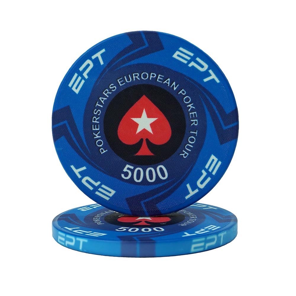 

Набір з 25 фішок для покеру EPT (5000 доларів США) [елемент] синій