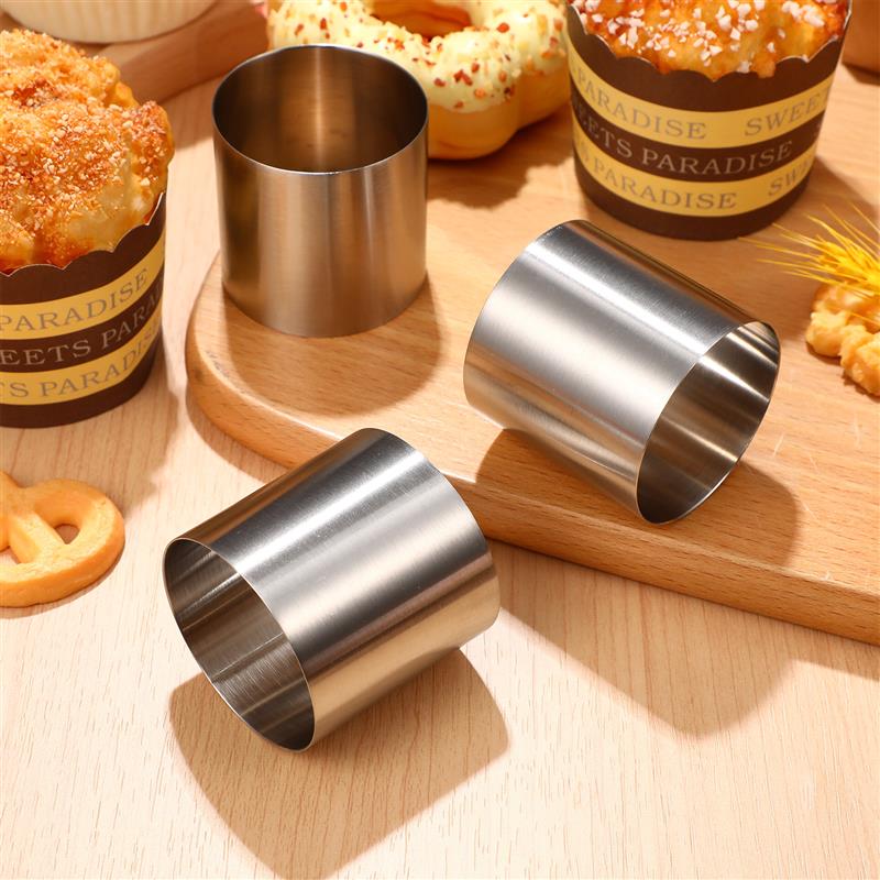 8pcs 5cm Stainless Steel Cake Ring Molds Mousse Cheese Tart Circle Rings Biscuit Mould Kitchen Pastry Baking Tools