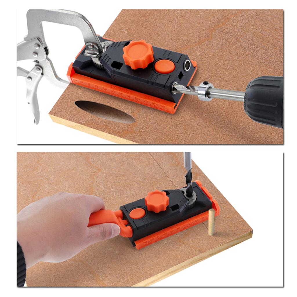 Quick Wood Dowel Jig Pocket Hole Jig Kit Handheld Drilling Doweling 6/8/10/12mm Drill Guide Woodworking Hole Puncher