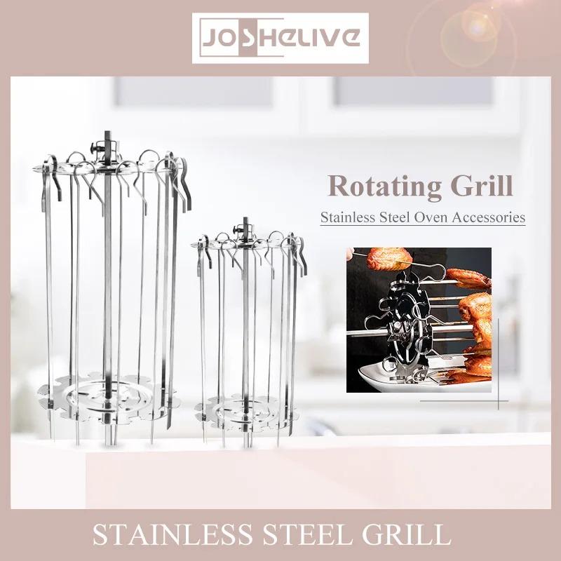 Rotierende Grillspieße aus Edelstahl, Grill-Grillkäfig, Grill, Luftfritteuse, Lammspieße, Grill, Elektroofenzubehör