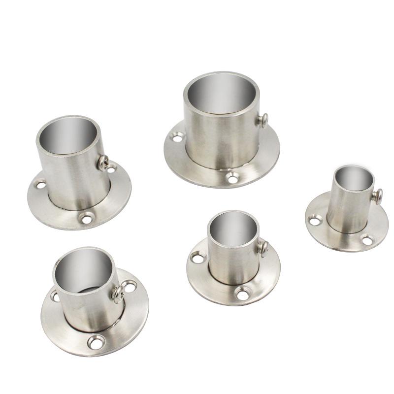 Ronggu Stainless Steel High Foot Flange Base for Clothes Rods, Towel Tubes, and Curtain Rods