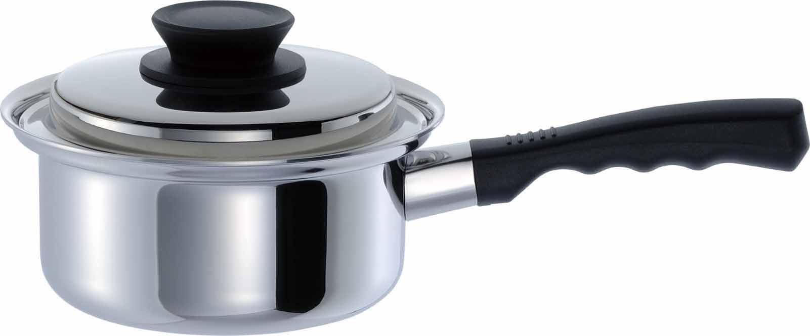 [Совместимо с индукционными плитами 200В] Волшебная глубокая кастрюля Yumic Eterna с одной ручкой 16 см