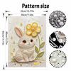 DIY Frameless Pearl Painting Kit Cute Bunny Flower 3D Shiny Bead Art Canvas Relaxing Creative Craft for Home Wall Decor Gift