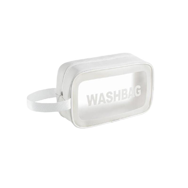 

Large Capacity S/M Women Single Layer Travel Storage Bag PU Waterproof Wash Bag Multi-Functional Bath Cosmetic Bags S білий