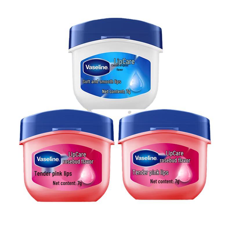 Vaseline Classic Lip Balm 3-Pack (Original & Rose)