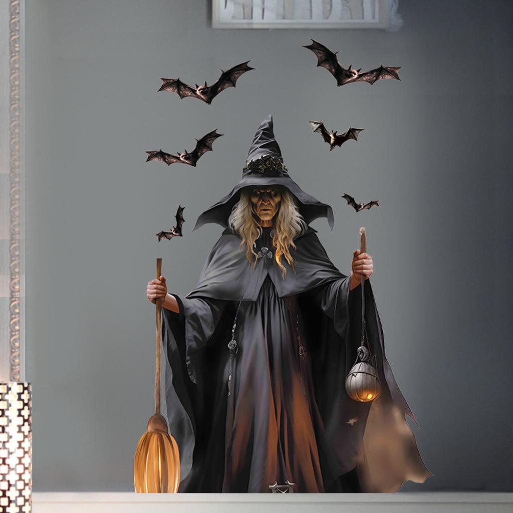 Halloween, Witch Window Sticker, Giant Horror, Silhouette Window Sticker, Party Decoration