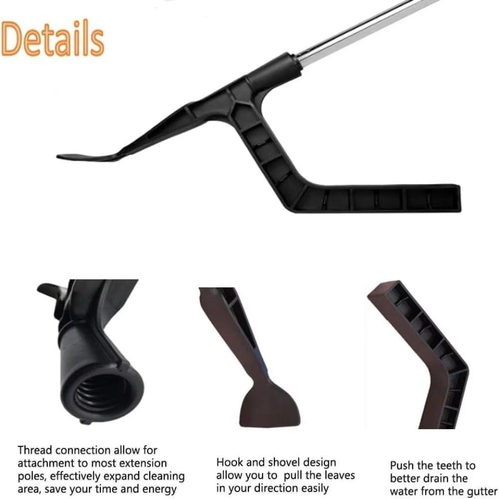 Telescopic Portable Gutter Cleaning Brush Leaf Roofing Detachable Guard  Clean Behind Skylights
