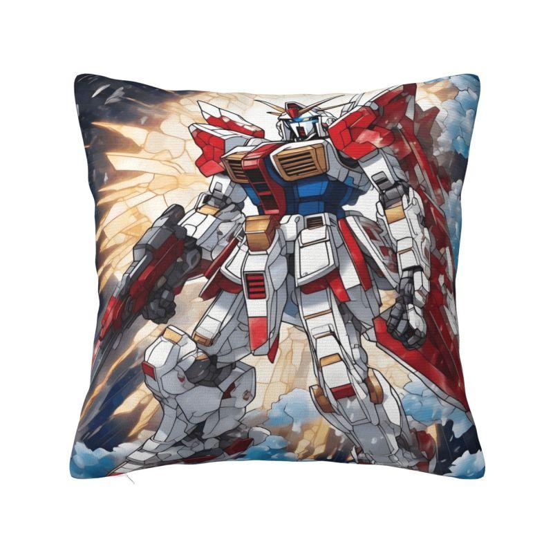 Custom Modern Gundams Robot Anime Cushion Cover for Sofa Velvet Game Manga Throw Pillow Case