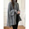 Fashion Round Neck Loose Mid Length Long Length Woolen Cloak Cardigan