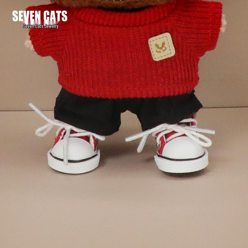 17cm Labubu Multi-Color Low-Top Canvas Doll Shoes - Dress-Up Photo Props