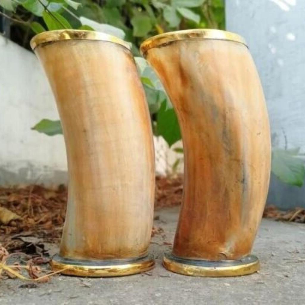 2dílný Vlastní Hrnek z Volského Rohu Vikinský Pijácký Pohár Přírodní Vánoční Dárek