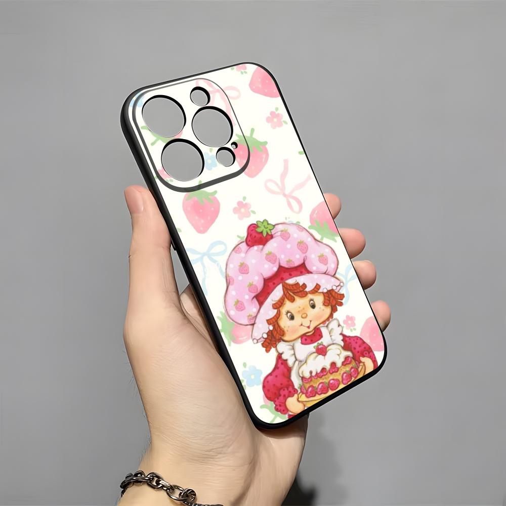 Cartoon S-Strawberry Shortcake Phone Case For IPhone 17 Pro Max 16 15 14 Pro Max 13 11 X Xs Xr 8 7Plus Silicone Cover