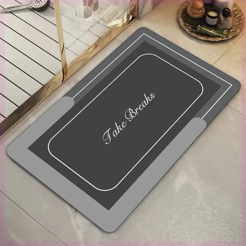 Bathroom Slip-resistant Mat Modern Minimalist Washroom Door Area Entry Foot Mat Diatom Mud Mat Durable Durable Useful