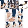 Elegant Womens Ballet Ballerina Flats With Ankle Strap And Snake Print Design