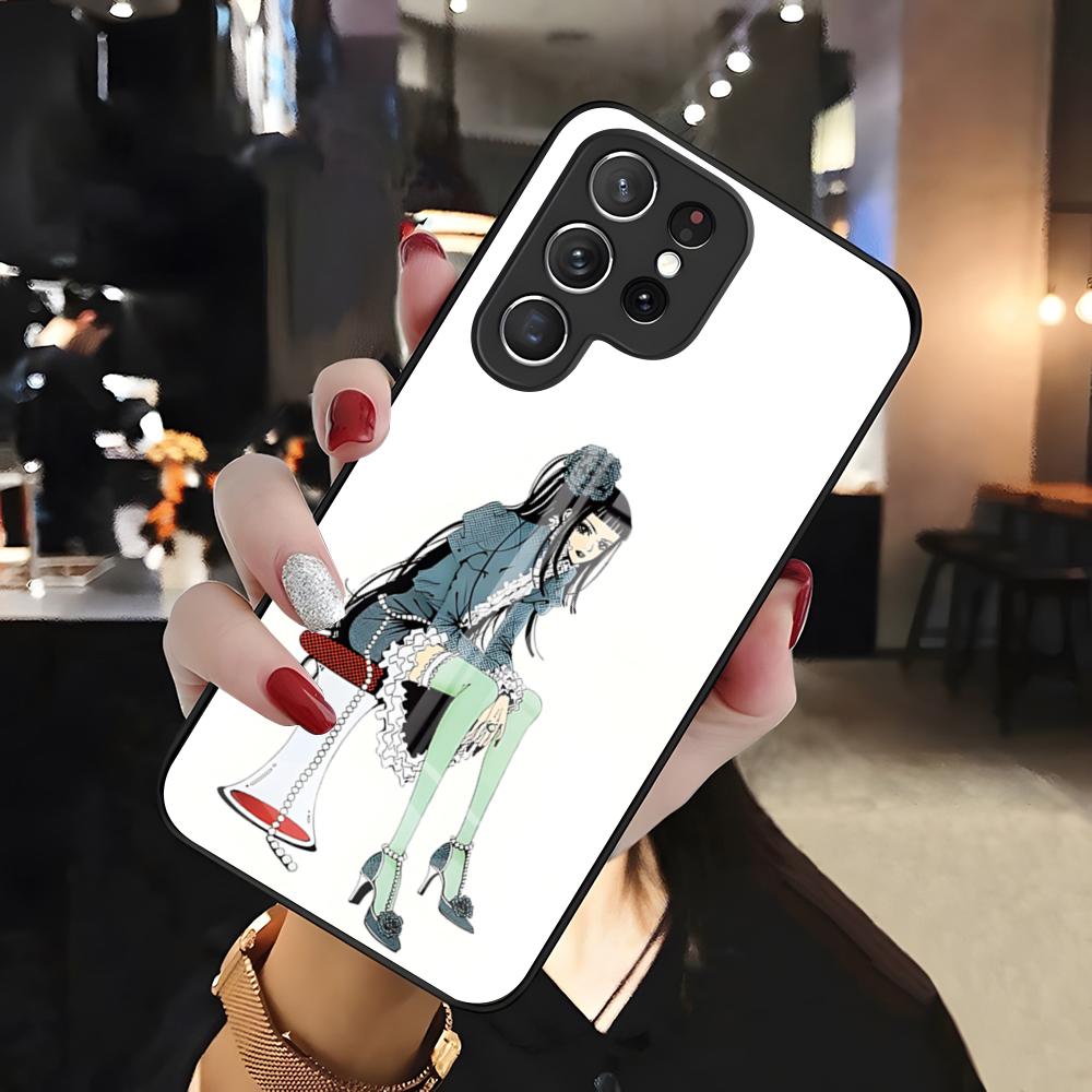 

Чехол для телефона P-Paradise K-Kiss для Samsung S26 S25 Edge Ultra 24 23 22 21 Ultra Plus Fe A55 56 15 4G 5G Стеклянная крышка Galaxy S25 Ultra