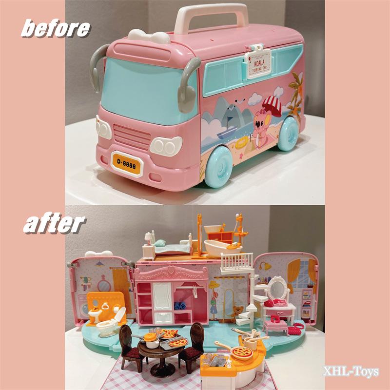 Koala Diary RV Villa Transformable Dollhouse & Toy Storage for Kids