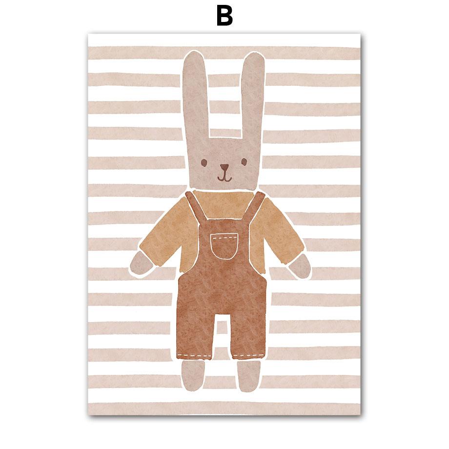 Boho Bear Rabbit Rainbow Sun Heart Nursery Wall Art Canvas Painting Nordic Posters And Prints Wall Pictures Baby Kids Room Decor