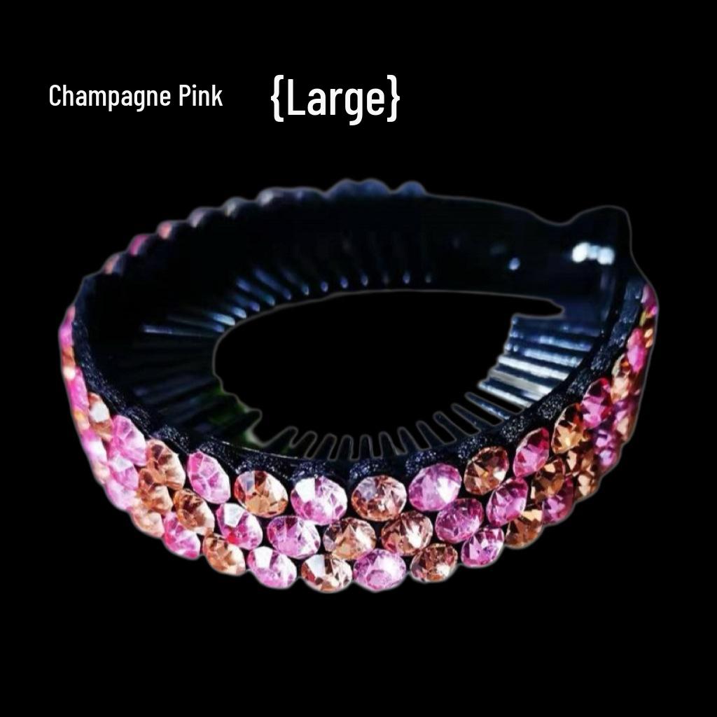 Korean Style Rhinestone Banana Clip Hair Bun Maker - Elegant Ponytail & Bun Accessory