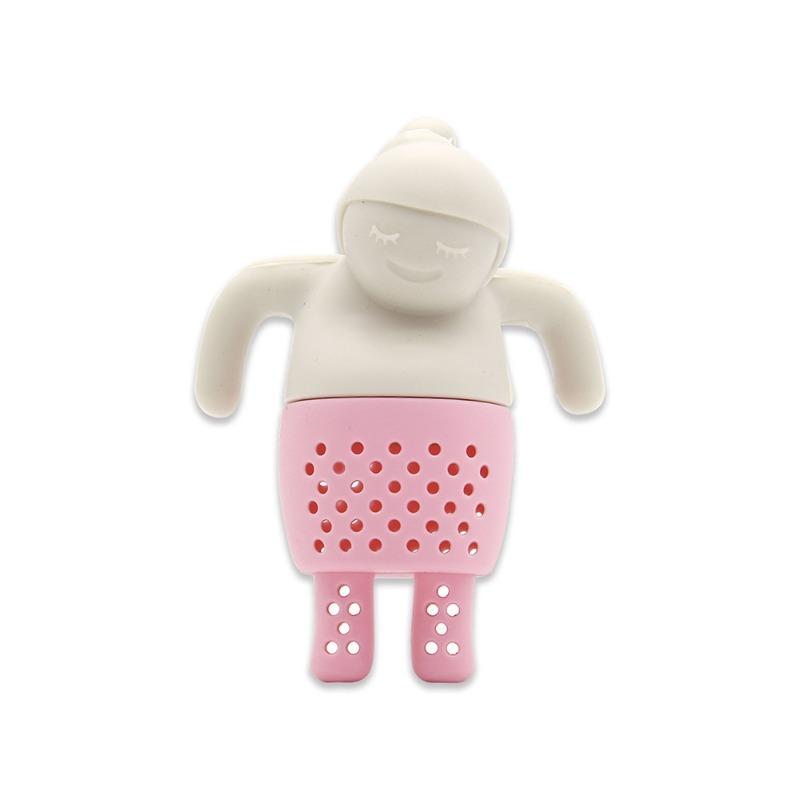 1pc Creative tea set, tea filter, lazy bath, villain tea leak bag, creative silicone cartoon girl tea maker