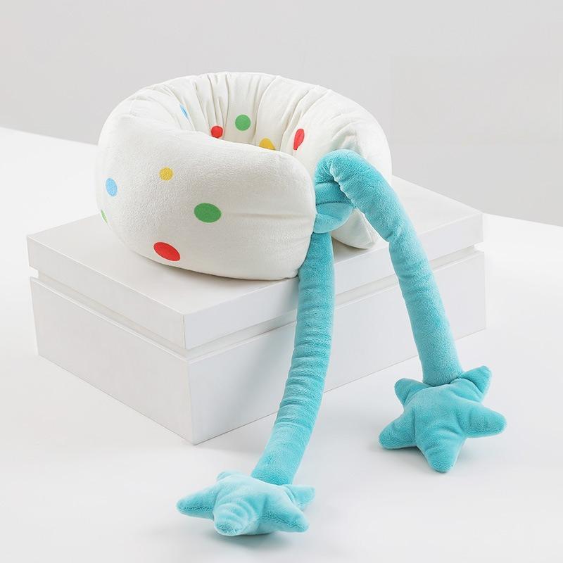 

Cute U-Shaped Neck Pillow with Hat Travel Airplane Pillow Portable Office Lunch Break Nap Pillow Head Rest Pillow
