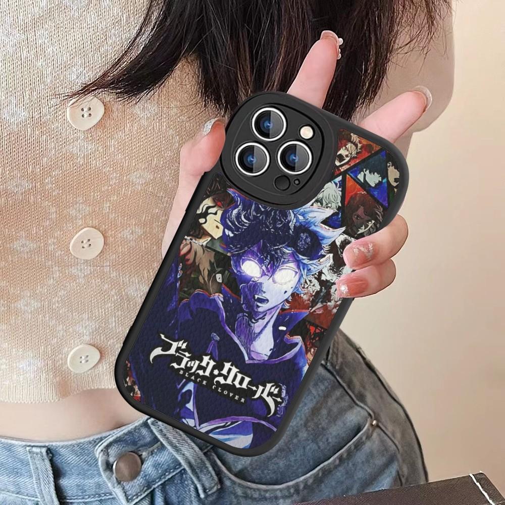 Black Clover Phone Case Hard Leather For IPhone 16 15 14 13 12 Mini 11 14 Pro Max Xs X Xr 7 8 Plus Fundas