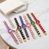Adjustable Bracelet Rhinestone Bracelet Watch Colorful Crystal Chain Wristwatch  Girl