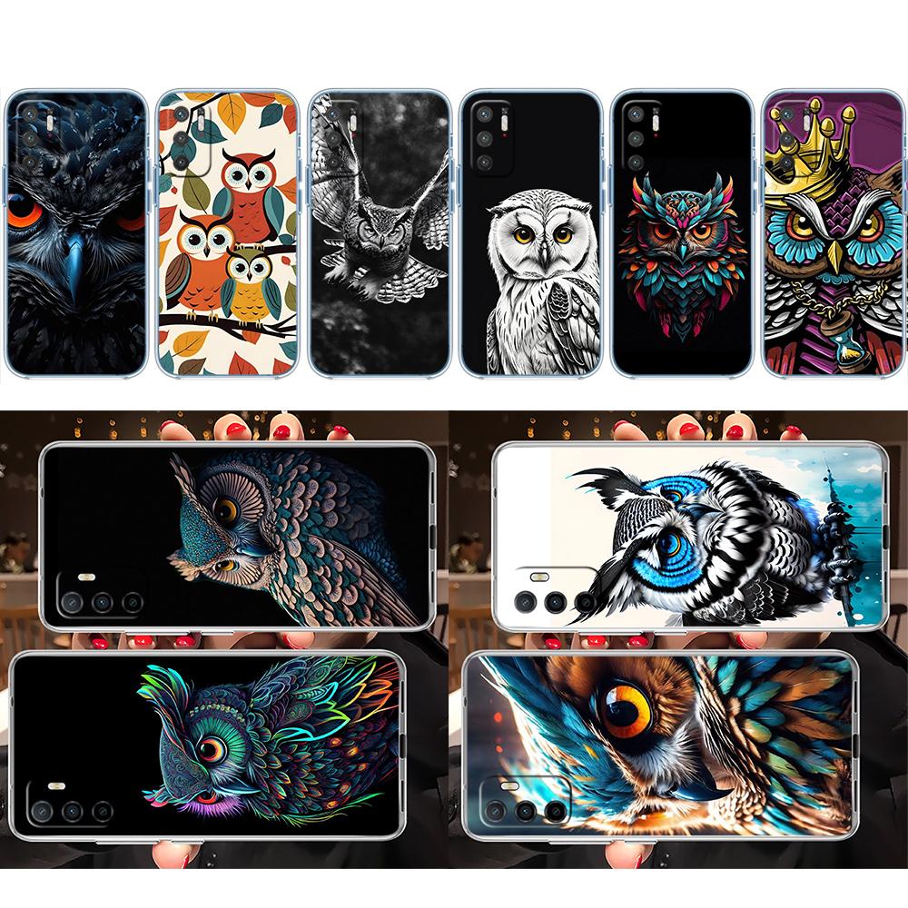 CJ25 Cartoon Art Owl Case for Motorola Moto G10 G20 G30 G31 G32 G34 G35 G41 G42 G50 G51 G52 G55 G60 G60S G62 G71 G72 G75