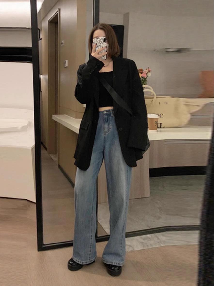 

2025 Женский блейзер в корейском стиле для колледжа, маленького размера: Свободный крой, Повседневный, Осень/Весна XS чёрный