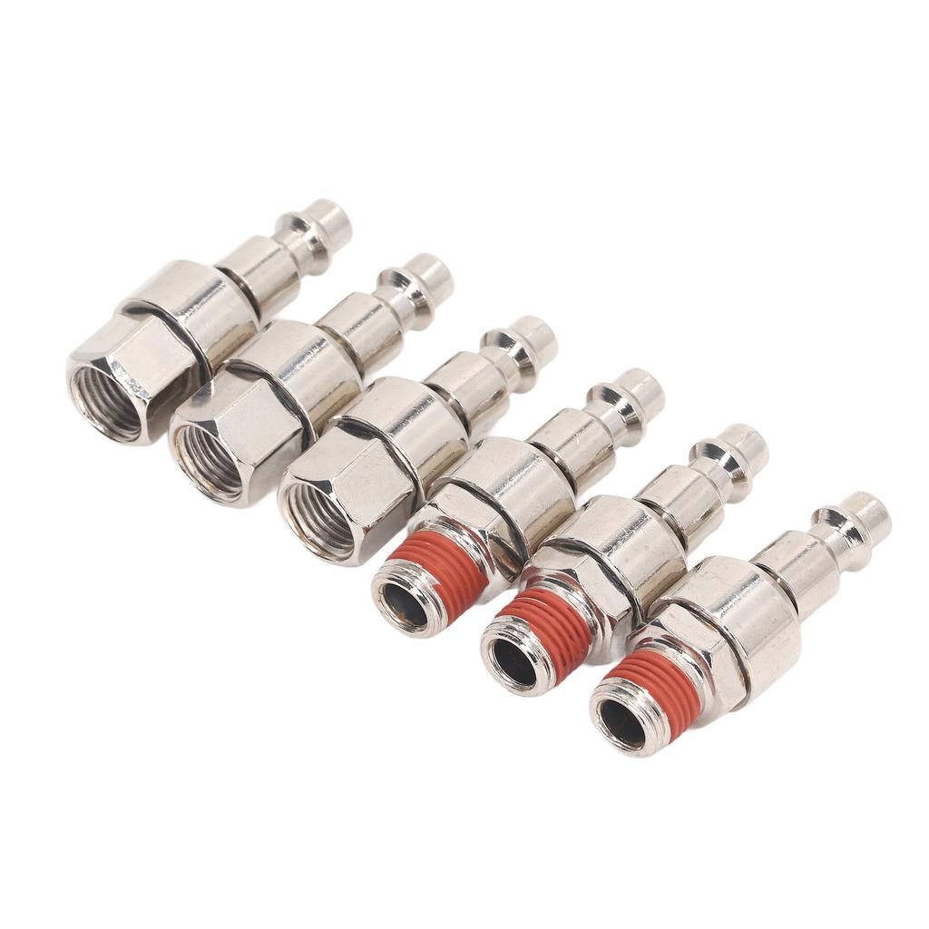 6PCS Air Hose Connectors Stainless Steel 14in?18 NPT Male Female Thread Quick Connect Fittings