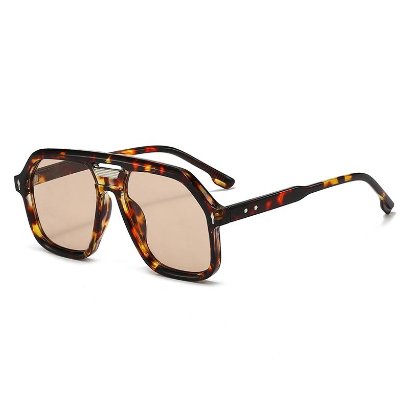  New Retro Double Bridges Pilot Women Blue Candy Color Sunglasses Shades UV400 Fashion Trending Rivets Men Sun Glasses