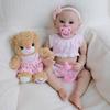 Lifelike 19'' 49cm Reborn Simulation Dolls Raven Soft Full Vinyl Body Alive Babies Doll Toy Cute Handmade Painting Rebirth Dolls for Kids 3+ Years Old
