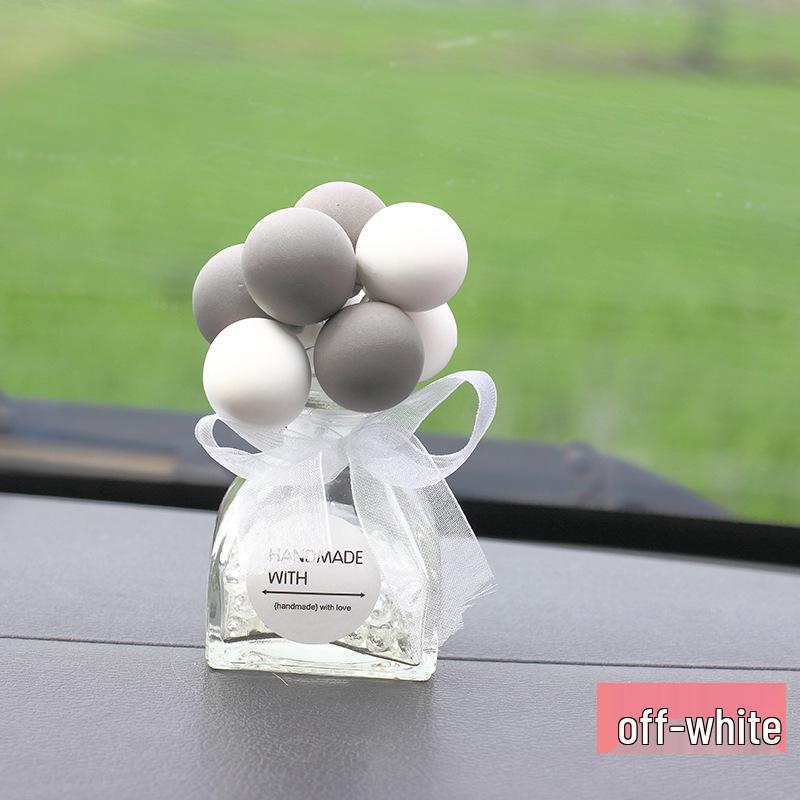 Macaron Glass Car Perfume Ornament with Colorful Confession Balloon Design