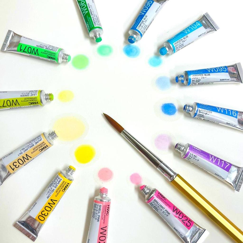 Holbein Transparent Watercolor Paint W452 12 Pastel Set 03452 5ml, Colors,