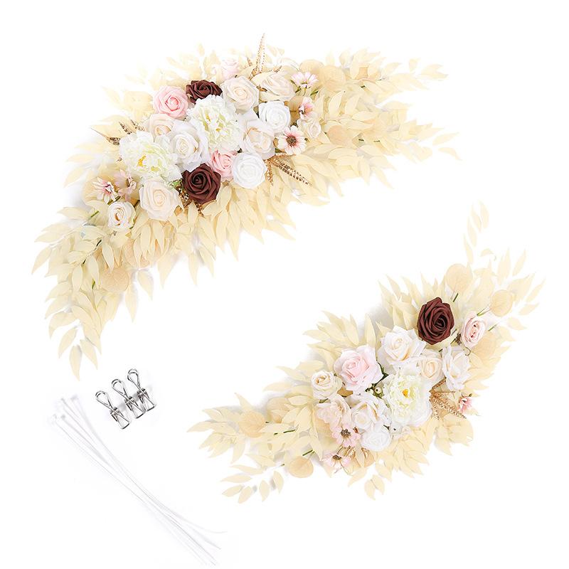 

Свадебная арка Цветочная креативная имитация Цветочный набор из четырех предметов Карточка Цветочный индикатор Приветственная открытка Цветочная композиция Цветочные поставки бежевый