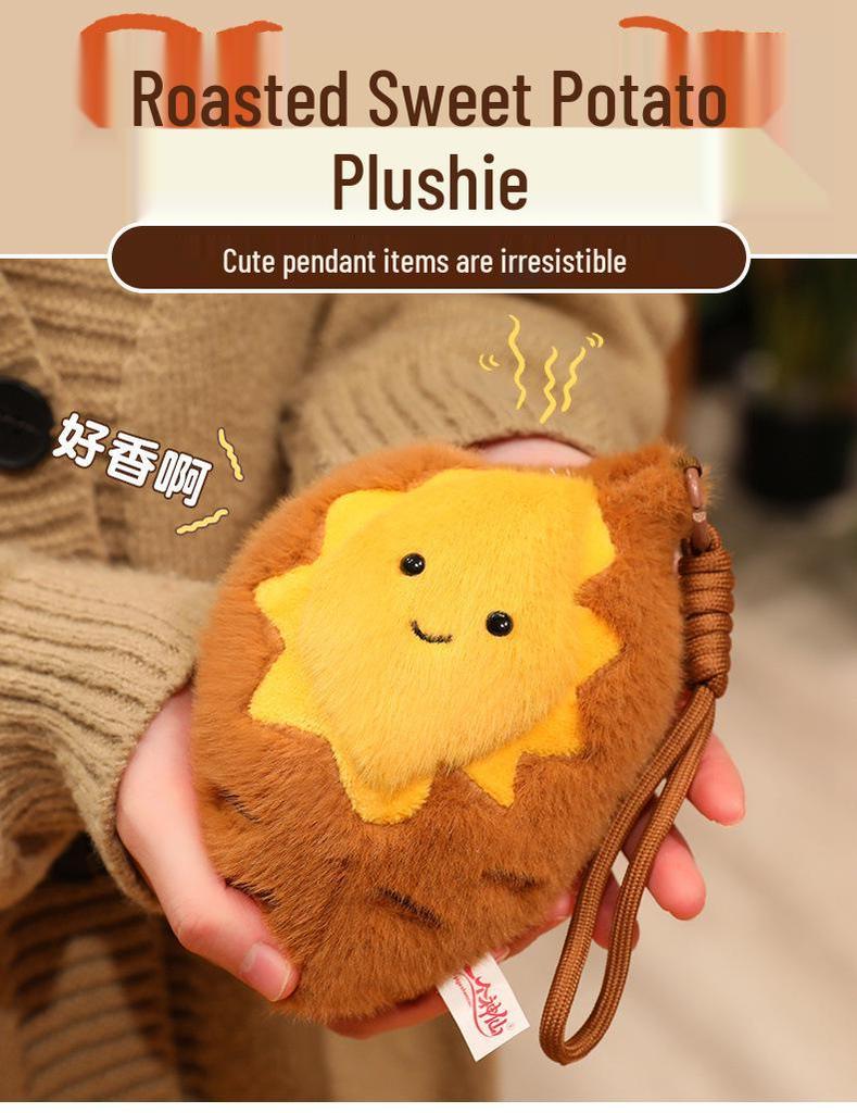 Plyšový přívěsek pečená sladká brambora - Roztomilá dekorace na tašku