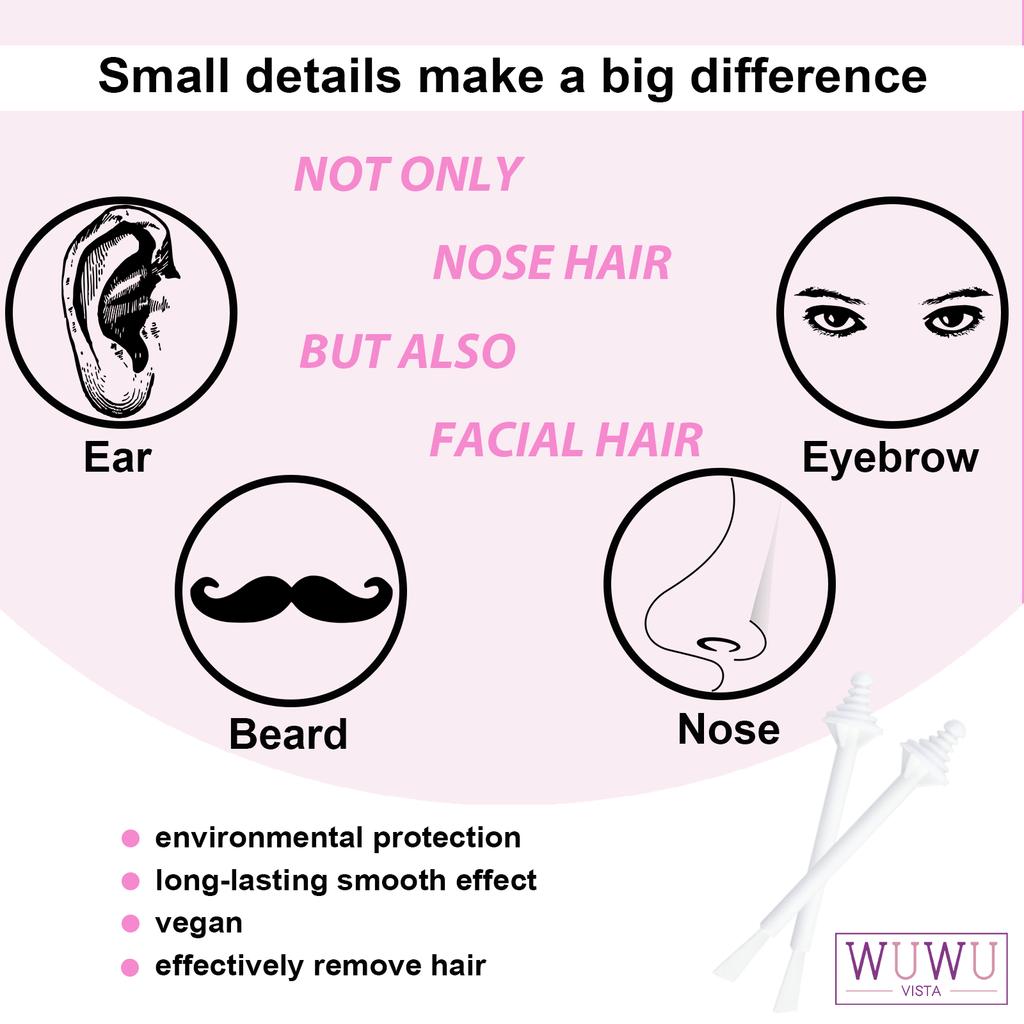 WUWUVISTA Vosková tyčinka do nosu 10.,60.,120ks Víceúčelová vosková tyčinka Nos Vousy Obočí Tyčinka na odstranění chloupků Sada nástrojů na odstranění chloupků Bezpečné s včelím voskem