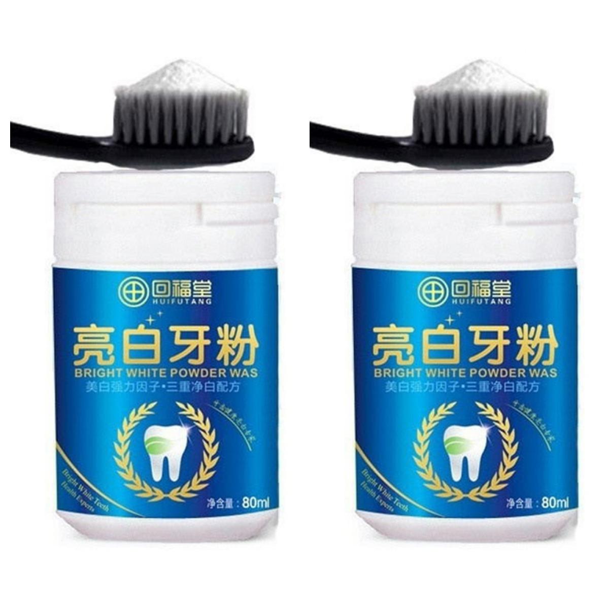 

Здоровий натуральний відбілюючий порошок для зубів Засіб для видалення плям Чищення порожнини рота Догляд за зубами 2 Bottle