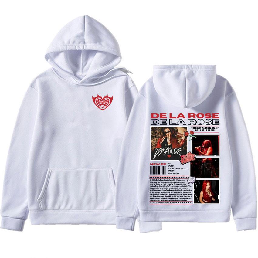 2025 De La Rose Album Mode Bedruckte Hoodies für Männer und Frauen Hohe Qualität Punk Hoodies Harajuku Lässige Warme Sweatshirts