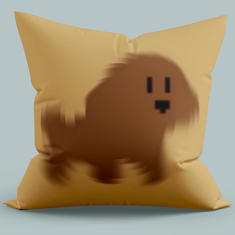 Pixelated Animal Pillowcase Solid Color Background Cartoon Pillowcase Living Room Sofa Cushion Cover Bedroom Home Decoration