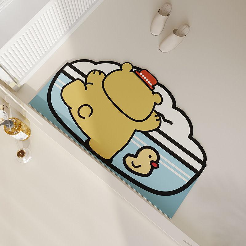 

Мультяшный коврик для ванной из диатомовой грязи, впитывающий коврик для ванной комнаты, для двери ванной комнаты, для ванной комнаты, быстросохнущий нескользящий коврик для ног 40X60cm 15.7X23.6in