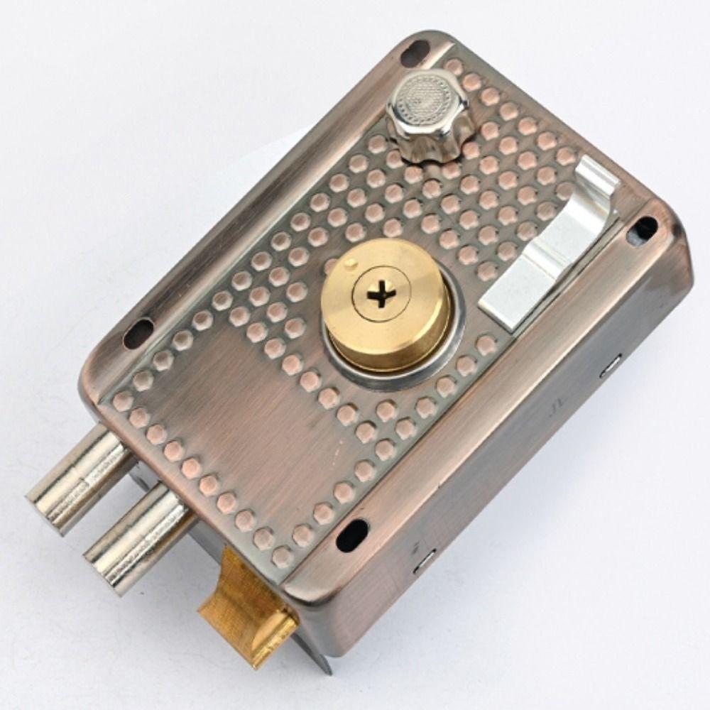 Stainless Steel Exterior Door Lock Copper Hook Dead Bolt Mortise Keyed Lock Multiple Insurance High Strength Steel