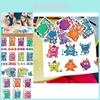 Cute Cartoon Monster Birthday Party Stickers For Kids Creative Diy Puzzle Fun