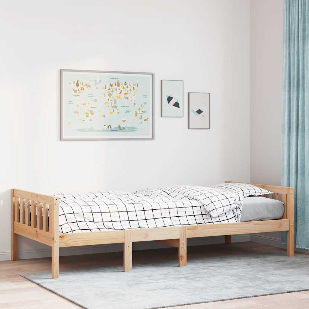 Vidaxl Łóżko Dziecięce Bez Materaca, 90X190 Cm, Lite Drewno Sosnowe
