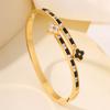 Fashion explosion Titanium steel  Personality high sense Girls lucky grass flower versatile ing full diamond 