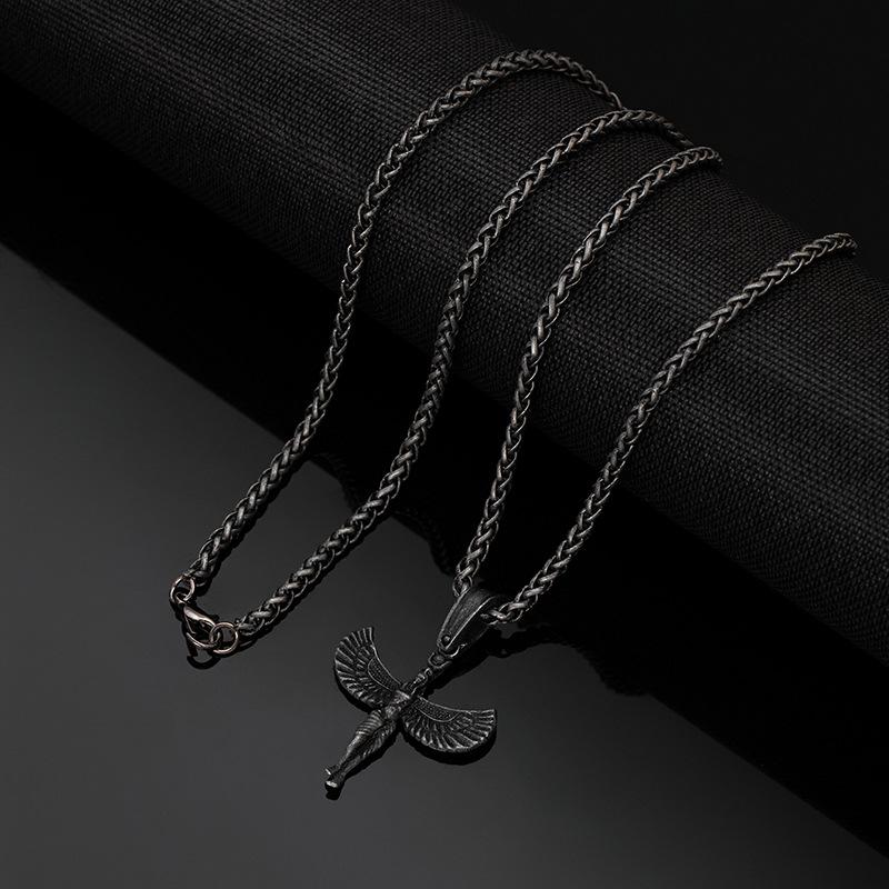 

Винтажное ожерелье из титановой стали, длинная хип-хоп цепочка для свитера на осень и зиму X244-1