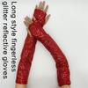 2pcs Fashion Adult Sequins Mittens Fashion Trend Gloves Woman Reflective Gloves for Nighttime Safety