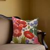 Bright Floral Square Jacquard Pillow Cover for Sofa Office Waist Cushion Cover Home Decorative Pillowcase
